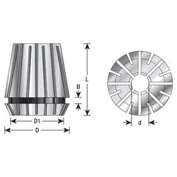 1/2" x 46mm CO-250 1/2 Dia CNC High Precision Spring Collet for ER40 Tool Holder Main - Image