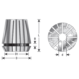 3/4" x 46mm CO-254 3/4 Dia CNC High Precision Spring Collet for ER40 Tool Holder Main - Image