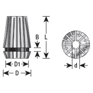 8mm x 32mm CO-269 8mm CNC High Precision Spring Collet for ER20 Tool Holder Main - Image