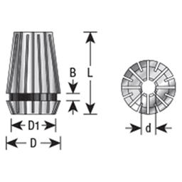8mm x 32mm CO-269 8mm CNC High Precision Spring Collet for ER20 Tool Holder Main - Image