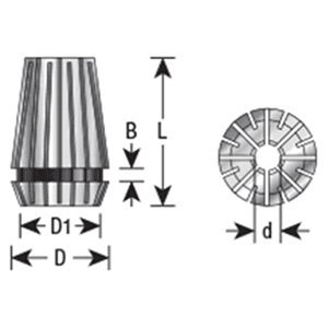 3mm x 32mm CO-271 3mm CNC High Precision Spring Collet for ER20 Tool Holder Main - Image