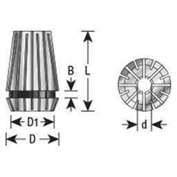 3mm x 32mm CO-271 3mm CNC High Precision Spring Collet for ER20 Tool Holder Main - Image