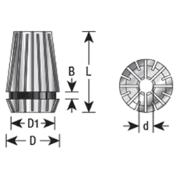 4mm x 32mm CO-273 4mm CNC High Precision Spring Collet for ER20 Tool Holder Main - Image