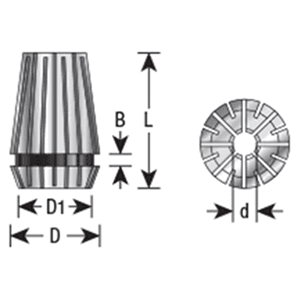 9-10mm x 32mm CO-275 9-10mm CNC High Precision Spring Collet for ER20 Tool Holder Main - Image