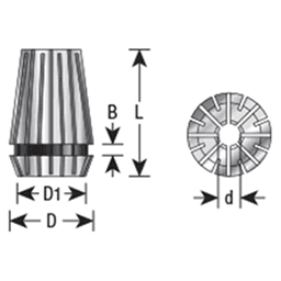 9-10mm x 32mm CO-275 9-10mm CNC High Precision Spring Collet for ER20 Tool Holder Main - Image