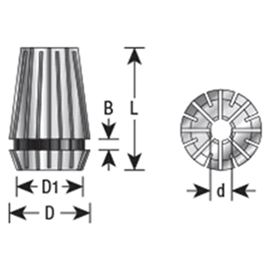 6mm x 32mm CO-279 6mm CNC High Precision Spring Collet for ER20 Tool Holder Main - Image