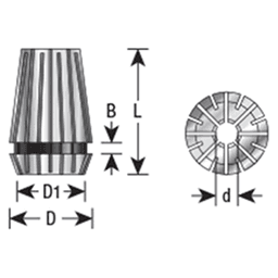 6mm x 32mm CO-279 6mm CNC High Precision Spring Collet for ER20 Tool Holder Main - Image