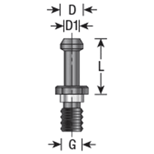 13mm Dia x M12 Retaining Stud for CNC Machines Busellato, Weeke, Bulleri, Maka Alt 1 - Image