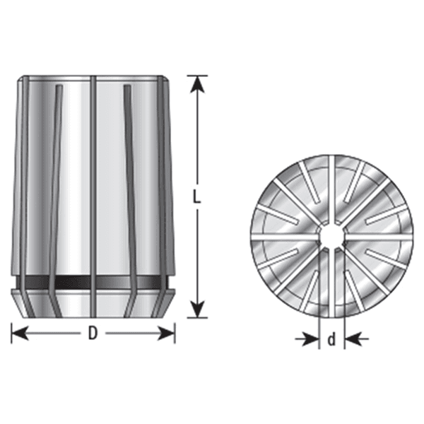 1/8" x 52mm CNC High Precision Spring Collet for RDO-35/SYOZ-25/EOC25 Tool Holder Main - Image