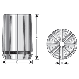 1/4" x 52mm CNC High Precision Spring Collet for RDO-35/SYOZ-25/EOC25 Tool Holder Main - Image