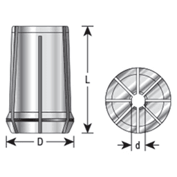 1/4" x 34mm CNC High Precision Spring Collet for RDO-20/SYOZ-20/EOC12 Tool Holder Main - Image