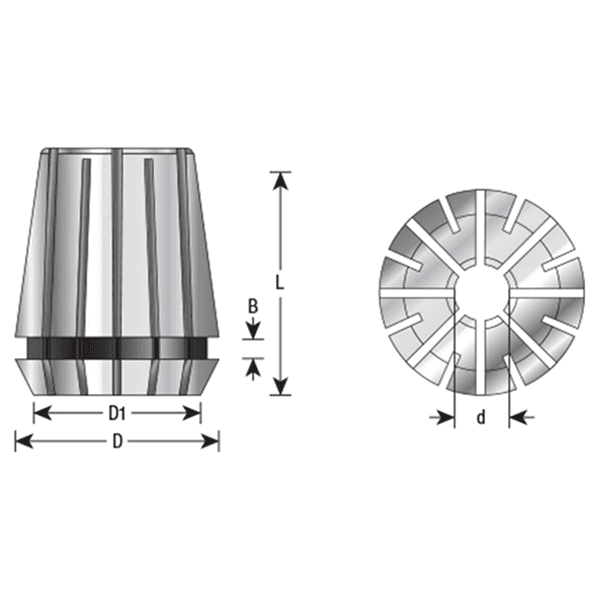 1/2" x 60mm CNC High Precision Spring Collet for ER50 Tool Holder Main - Image