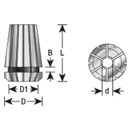 1/8" x 13.5mm Dia CNC High Precision Spring Collet for ER-8 Tool Holder Main - Image