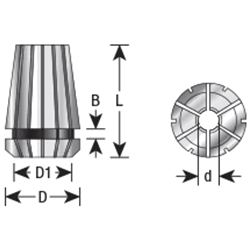 3/16" Dia Collet for ER-8 Nut Alt 1 - Image