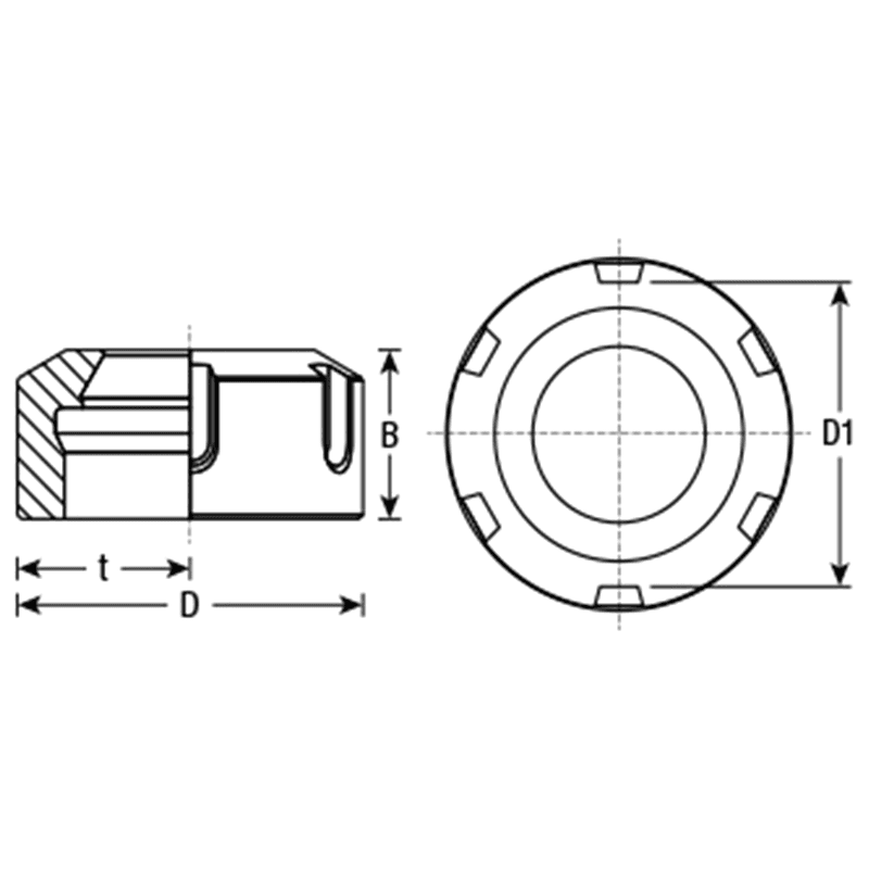 CON-ER25 42mm CNC Collet Nut for Standard ER25 Alt 1 - Image
