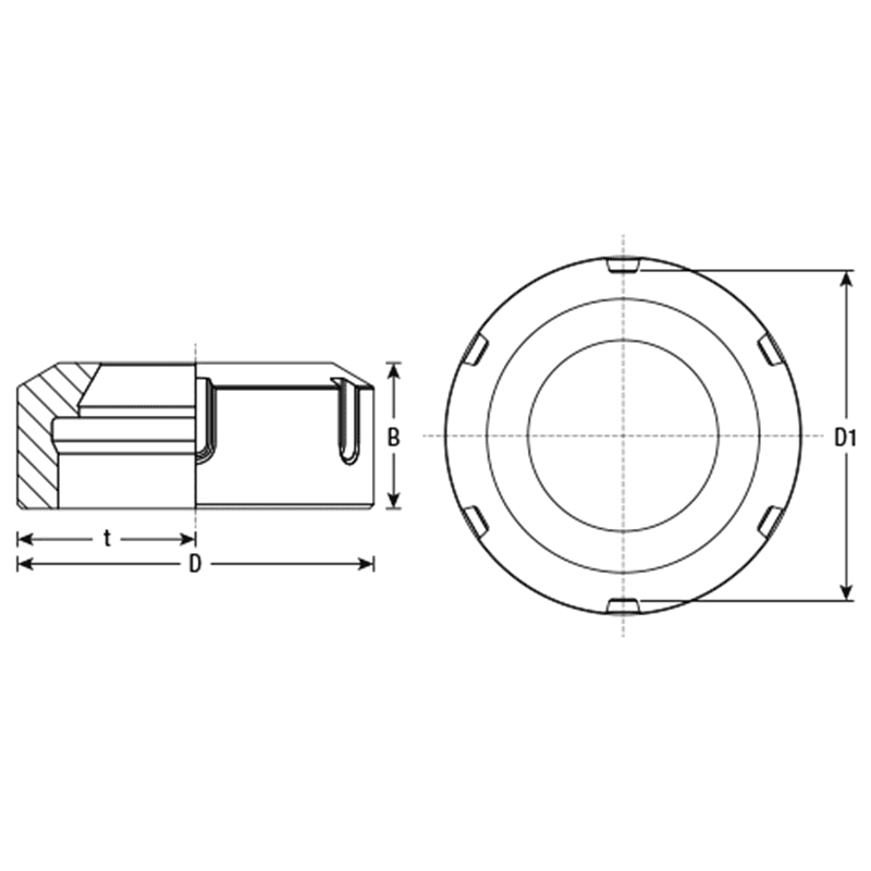 CON-ER40 63mm CNC Collet Nut for Standard ER40 Alt 1 - Image