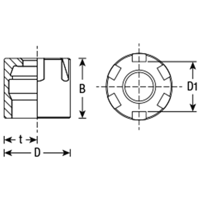 CON-ER8M 12mm CNC Collet Nut for Standard ER8M Alt 1 - Image