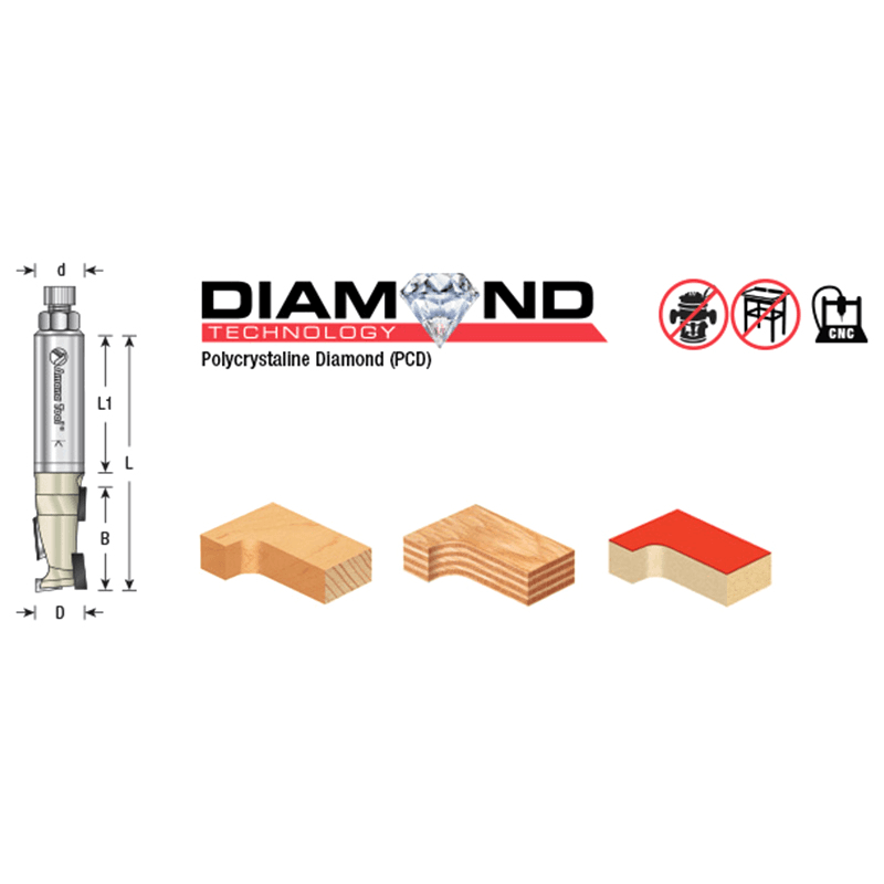 DRB-192 3/8" x 1-1/4" CNC Tipped Compression Up/Down Shear R/H Direction Router Bit, 2-Flute, 3/8" Shank Alt 1 - Image