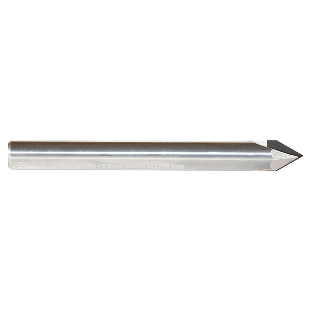 1/4" Dia x 1/8" CNC Polycrystalline Diamond 60° Engraving, V-Grooving and Chamfering Router Bit, 1/4" Shank Alt 2 - Image