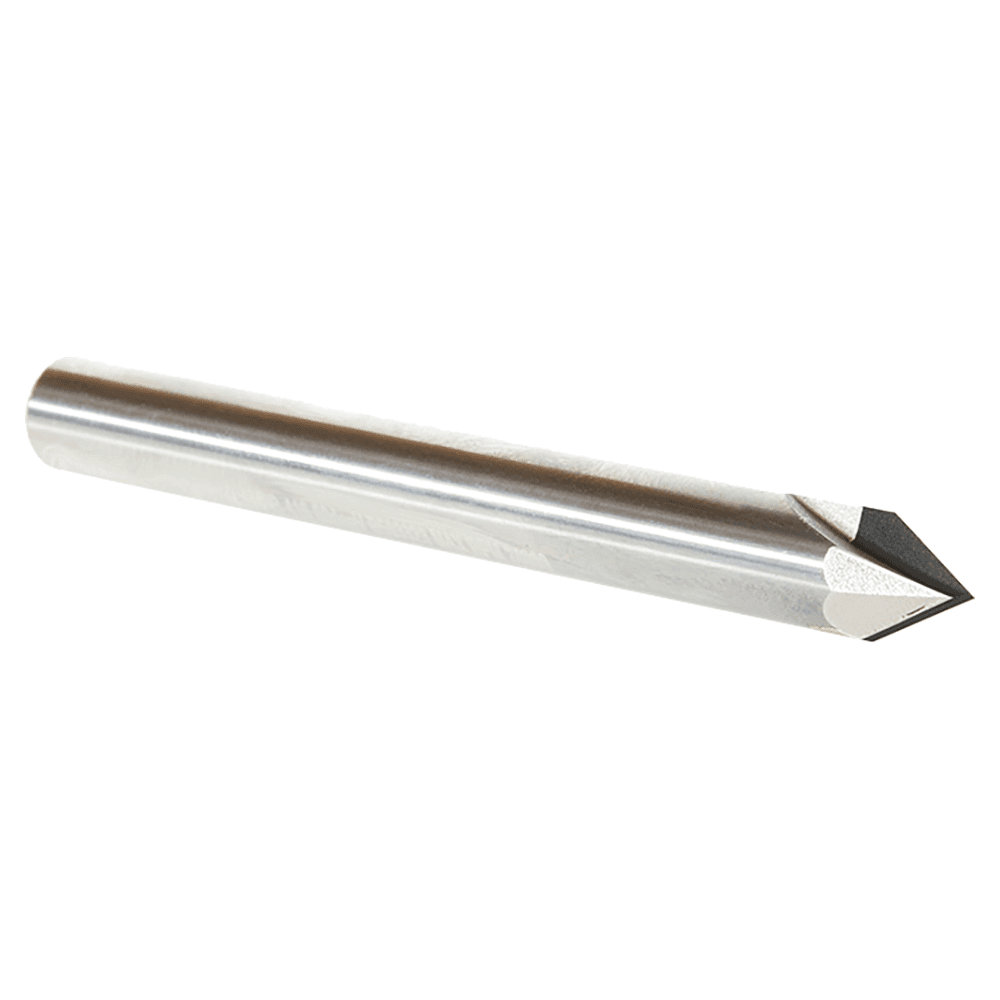 1/4" Dia x 1/8" CNC Polycrystalline Diamond 60° Engraving, V-Grooving and Chamfering Router Bit, 1/4" Shank Alt 3 - Image