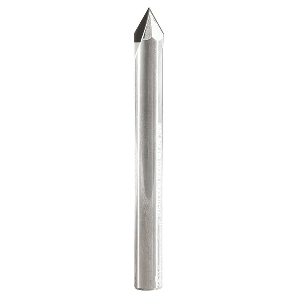 1/4" Dia x 1/8" CNC Polycrystalline Diamond 60° Engraving, V-Grooving and Chamfering Router Bit, 1/4" Shank Main - Image