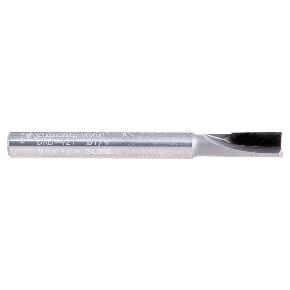 1/4" Dia x 1/2" Straight Plunge Down-Shear Polycrystalline Diamond Tipped Router Bit, Single Flute, 1/4" Shank Alt 2 - Image