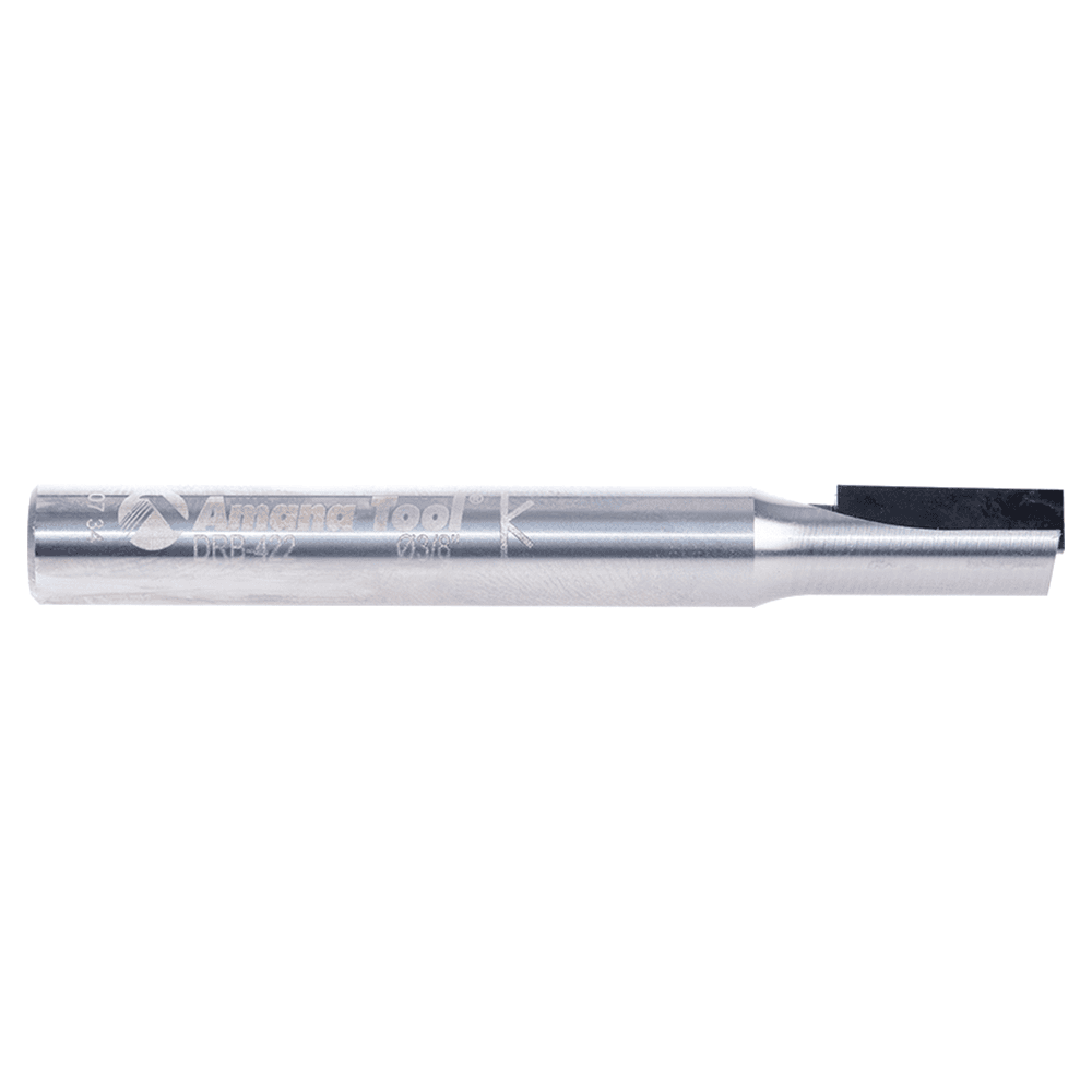 3/8" Dia x 5/8" Straight Plunge Down-Shear Polycrystalline Diamond Tipped Router Bit, Single Flute, 3/8" Shank Alt 2 - Image