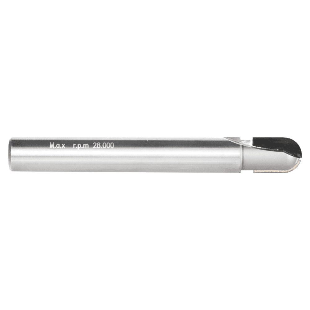 3/8" Dia x 1/2" CNC Polycrystalline Diamond Ball Nose Bit3/16" Radius, 3/8" Shank, 3" Long, 2 Flute, Router Bit Alt 2 - Image