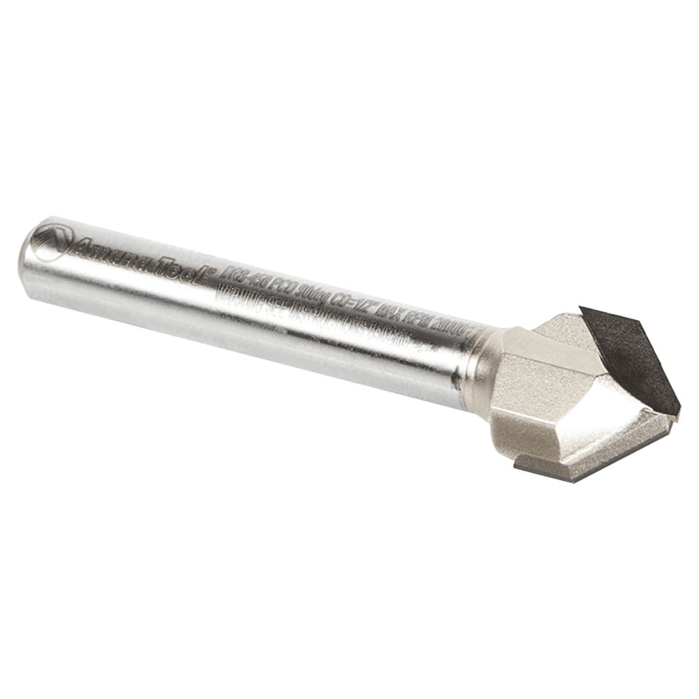 1/2" Dia x 13/64" Polycrystalline Diamond Tipped Double Edge Folding V-Groove 90°, 0.090" Tip Width, 1/4" Shank Alt 3 - Image