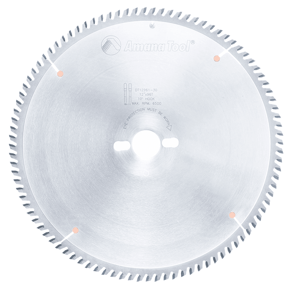 12" x 96 Teeth Cross-Cut Sliding Table Saw Blade, 30mm Bore Diameter - Main Image