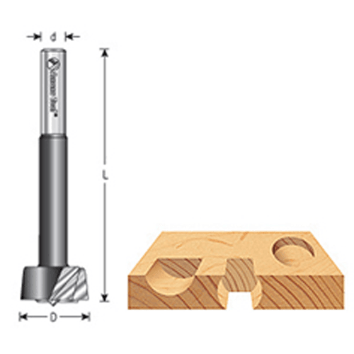 1-1/4" x 3-1/2" Forstner Pattern Bit, 3/8" Shank - Alt Image 3