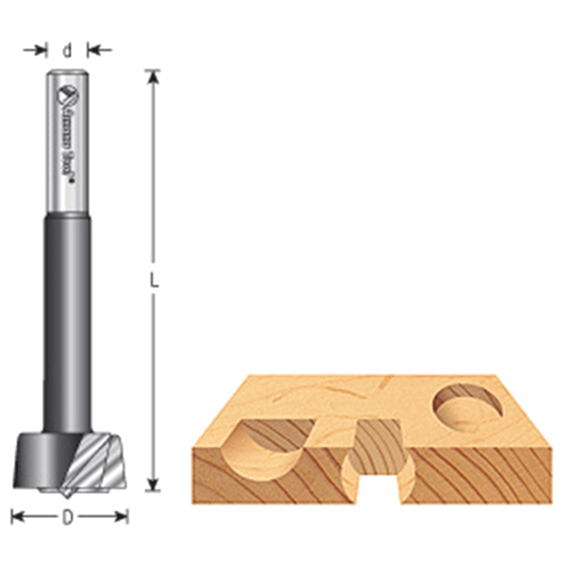 Forstner Pattern Bit, 1-1/2" Dia x 3/8" Shank Alt 1 - Image