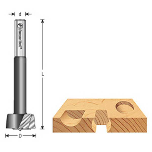 1-5/8" x 3-1/2" Forstner Pattern Bit, 3/8" Shank - Alt Image 2