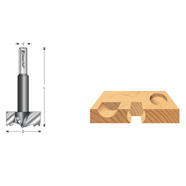 3-1/8" x 6" Multi-Tooth Forstner Bit, 1/2" Shank - Alt Image 2