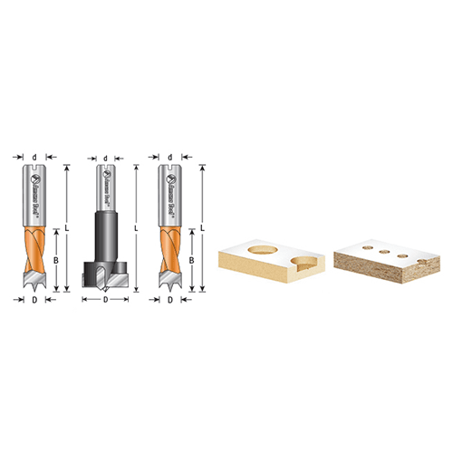 Complete Hinge Installation Set with 35mm Right Hand Bit and 2 8mm Left Hand Bits