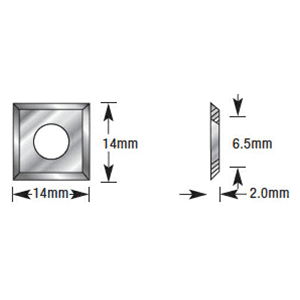 4-Cutting Edges Solid Carbide Insert Knife 14mm x 14mm x 2mm Alt 1 - Image