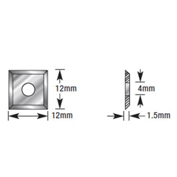 12mm x 12mm x 1.5mm Replacement Insert Knife Blade - Alt Image 3