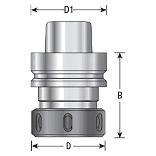 HO-137 2-3/8" HSK63F Collet Chuck HSK Type "F" Tool Holder for EOC25/SYOZ25 Alt 1 - Image