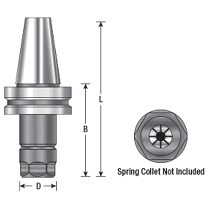 HO-164 BT 40 High Precision ER Collet Chuck Tool Holder Alt 1 - Image