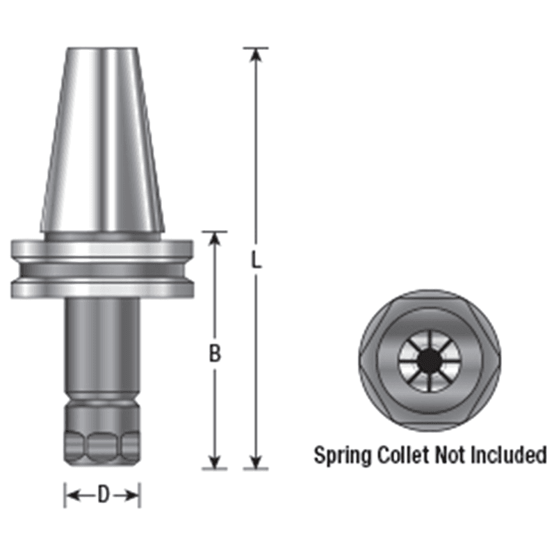 HO-206 CAT 40 High Precision ER Collet Chuck Tool Holder Alt 1 - Image