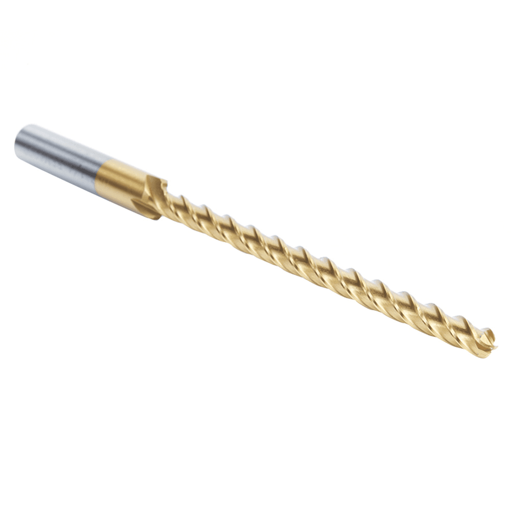 1/4" x 6" Foam Cutting Ball End Extended TiN Coated Up-Cut CNC Spiral Router Bit, 4-Flute, 3/8" Shank - Alt Image 1