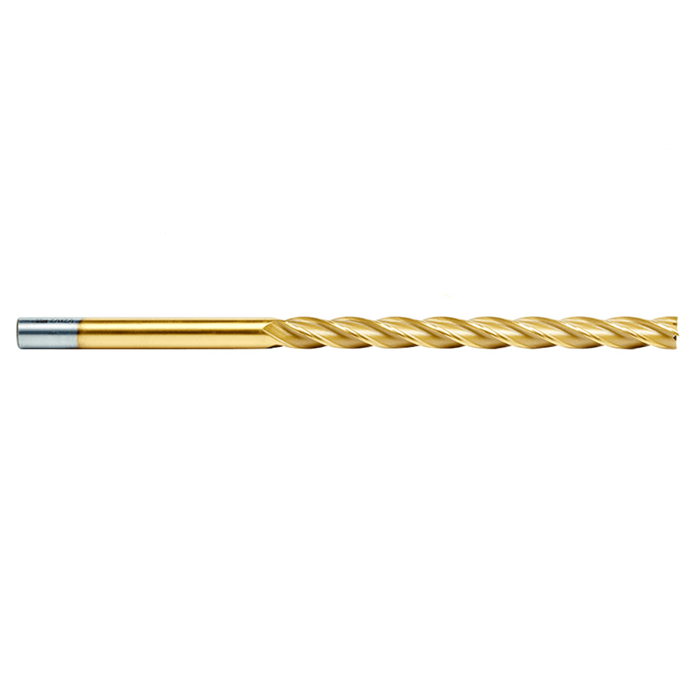 1/2" x 10" Foam Cutting Square End Mill Extended TiN Coated Up-Cut Spiral Router Bit, 4-Flute, 1/2" Shank - Alt Image 1