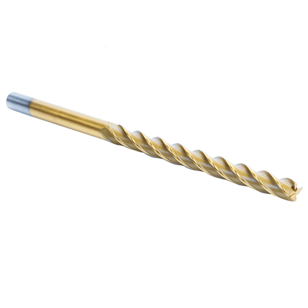 1/2" x 10" Foam Cutting Square End Mill Extended TiN Coated Up-Cut Spiral Router Bit, 4-Flute, 1/2" Shank - Alt Image 2