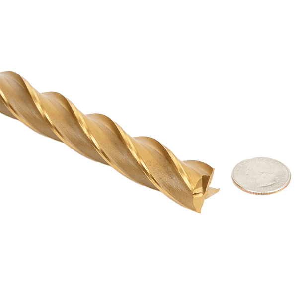 3/4" Dia x 12-1/2" Foam Cutting End Mill Extended Reach TiN Coated Spiral Up-Cut Router Bit, 4-Flute, 3/4" Shank Alt 4 - Image