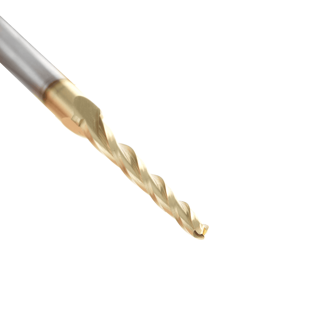 1/8" x 3" 2D/3D Carving Tapered Ball Tip ZrN Coated Up-Cut Spiral Router Bit, 3-Flute, 1/4" Shank - Alt Image 2