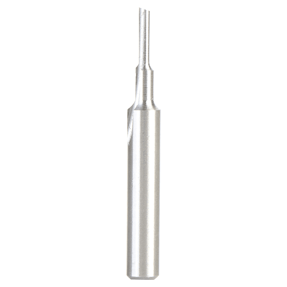 3/32" x 3/8" HSS Single 'O' Flute, Straight Plastic Cutting Router Bit, 1-Flute, 1/4" Shank Main - Image