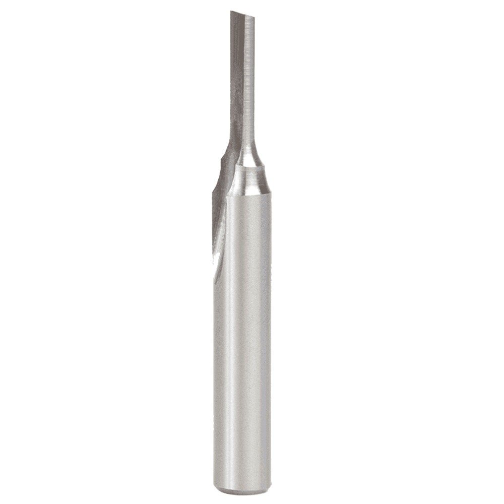 1/8" x 2" Plastic Cutting 'O' Straight Bit, 1-Flute, 1/4" Shank - Main Image