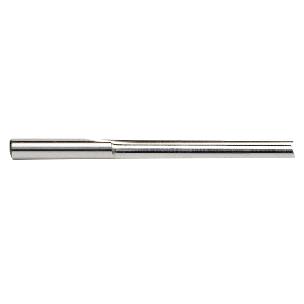 1/4" x 3-1/4" Plastic Cutting 'O' Straight Bit, 2-Flute, 1/4" Shank, 2" Cutting Height - Alt Image 1