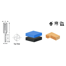 6mm Dia x 25mm Foam Cutting V-Flute Straight Router Bit, 2 Flute, 26mm Shank Alt 4 - Image