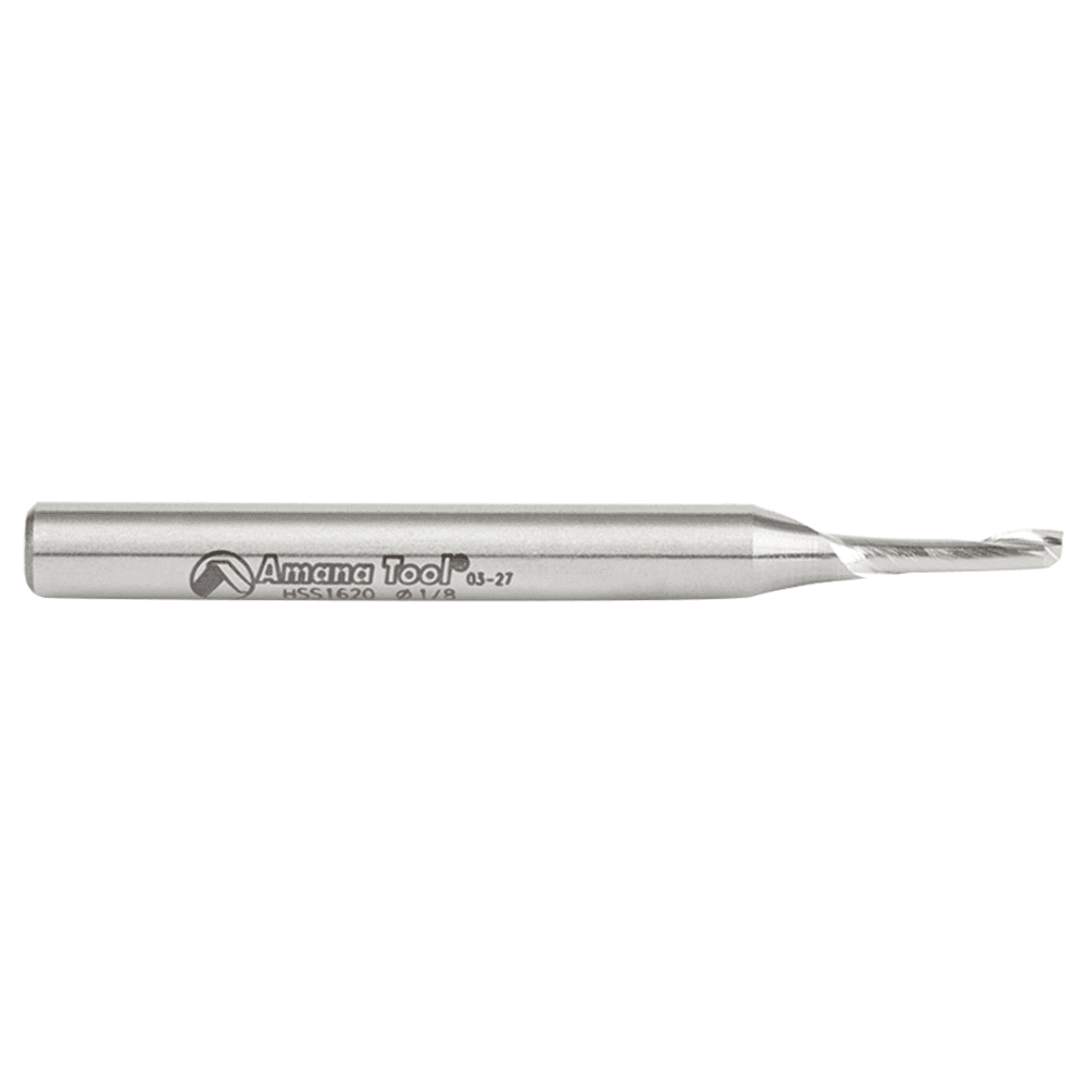 1/8" x 2-5/8" Aluminum Cutting Up-Cut Spiral Router Bit, 1-Flute, 1/4" Shank - Alt Image 1